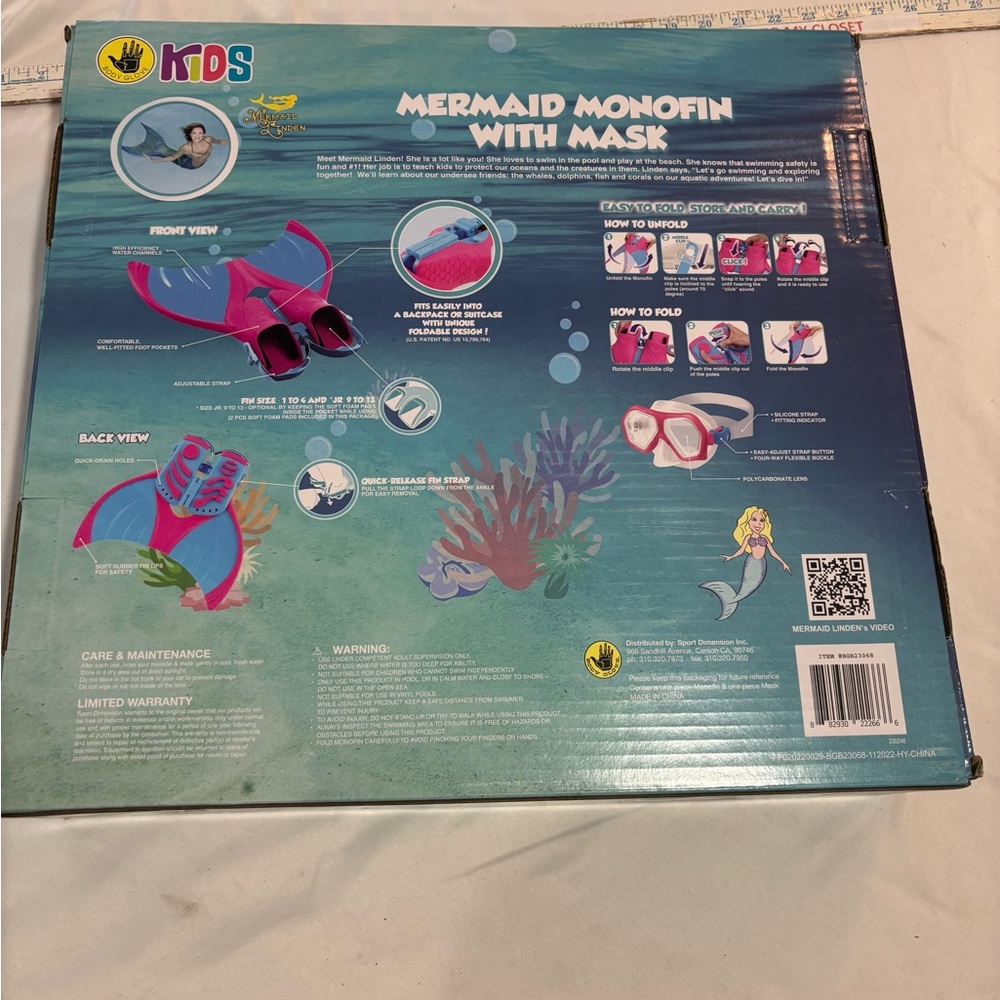 Body Glove Mermaid Monofin and Mask NIB - Picture 6 of 11